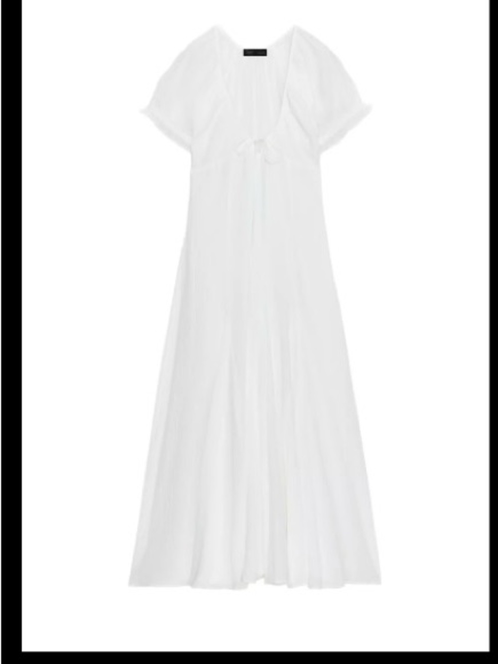 Zara Cotton Chiffon White Maxi Dress